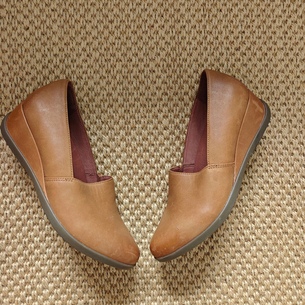 Dansko Kiri Luggage Brown Leather Slip On Flat Wedge Shoes EU 39 US 8.5-9 - Picture 3 of 9